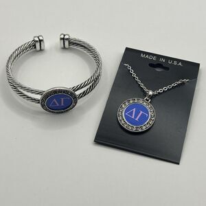 Delta Gamma‎ Sorority Clear Crystal Earrings Jewelry Gift Earrings Bracelet